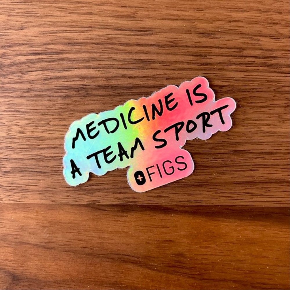 FIGS "Medicine is a Team Sport" Rainbow Sticker